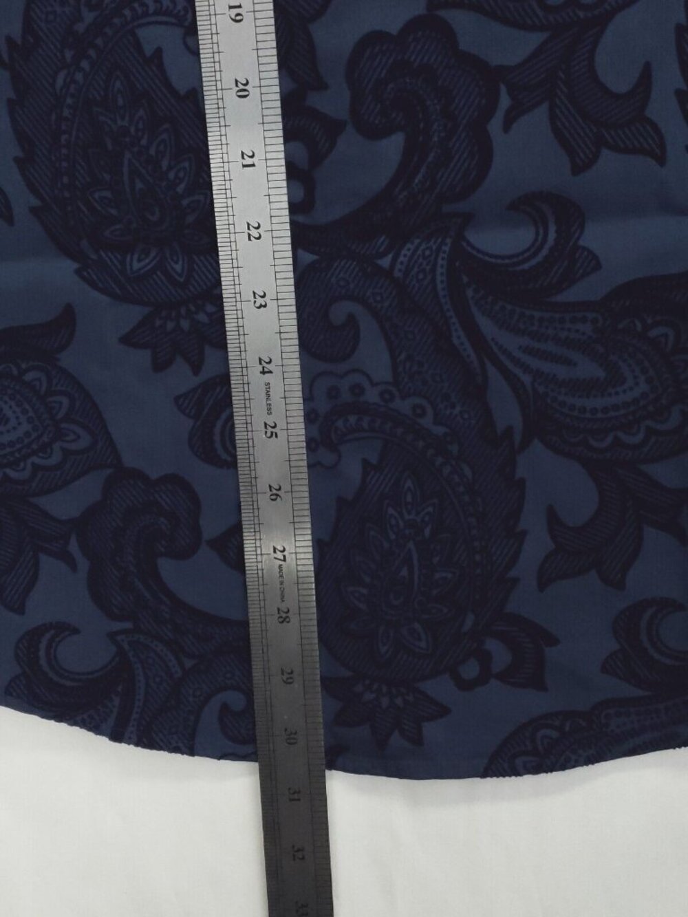 INC International Concepts Shirt Mens S Blue Raised Velvet Velour Paisley Design - Picture 12 of 12